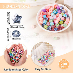 200Pcs Opaque Acrylic Beads&nbsp;OACR-TA0003-56