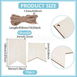 Rectangle Unfinished Blank Wooden Pendants Set for Painting Arts&nbsp;FIND-WH0139-732