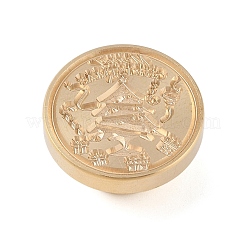 クリスマスシリーズ ワックスシーリング 真鍮スタンプヘッド  ワックスシーリングスタンプ用  ゴールドカラー  クリスマスツリー  25x15mm  内径：7mm&nbsp;AJEW-Z031-04G-03