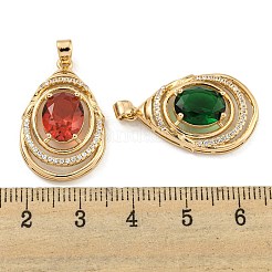 Brass Micro Pave Cubic Zirconia Pendants&nbsp;KK-P263-24KCG