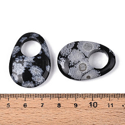 Natural Snowflake Obsidian Large Hole Pendants&nbsp;G-N348-06B-11