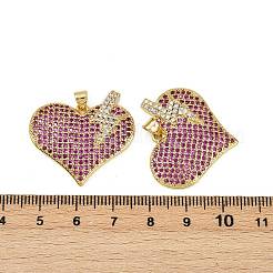 Brass Micro Pave Cubic Zirconia Pendants&nbsp;KK-S526-31G