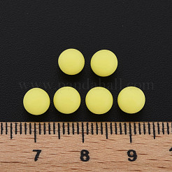 不透明なアクリルビーズ  艶消し  穴がない  ラウンド  きいろ  6mm  約3900個/500g&nbsp;PAB702Y-B01-01