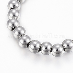 Tarnish Resistant 201 Stainless Steel Beaded Stretch Bracelets&nbsp;BJEW-K174-03P