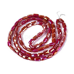 Electroplate Opaque Solid Color Glass Beads Strands&nbsp;EGLA-N002-25-A01