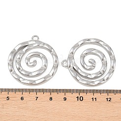 304ステンレスペンダント  槌目渦巻きチャーム  ステンレス鋼色  39x36.5x4mm  穴：3.5mm&nbsp;STAS-F339-06P