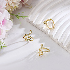3Pcs Snake Brass Wide Band Rings&nbsp;RJEW-ME0001-01