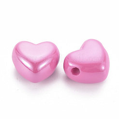オペークアクリルヨーロピアンビーズ  大穴ビーズ  パールカラーの  ハート  カメリア  19.5x21.5x14.5mm  穴：4mm&nbsp;MACR-S372-03B-26