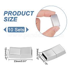 10 Sets 304 Stainless Steel Magnetic Clasps&nbsp;STAS-UN0046-75
