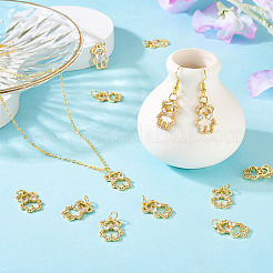 10Pcs Brass with Cubic Zirconia Pendants&nbsp;KK-TA0002-13