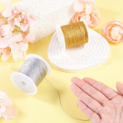 2 Rolls 2 Colors 9-Ply Round PET Metallic Thread&nbsp;MCOR-TA0001-03C