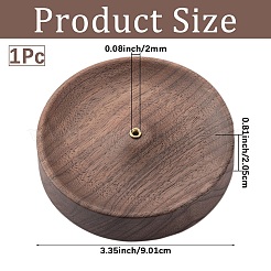 黒クルミの香炉  ホームオフィス茶屋禅仏教用品  フラットラウンド  ココナッツブラウン  91x20.5mm&nbsp;AJEW-CN0006-26