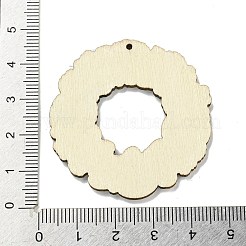 ウッドペンダント  感謝祭のテーマ  カラフル  ラウンド  44.5x38.5x3mm  穴：2mm&nbsp;WOOD-M012-01E