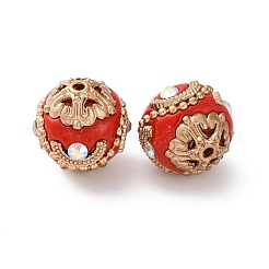 Handmade Resin Indonesia Round Beads&nbsp;IPDL-P005-10KCG-01