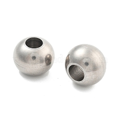 変色しにくい304ステンレススチールビーズ  ラウンド  ステンレス鋼色  10x8mm  穴：4mm&nbsp;LS-STAS-K146-062-C