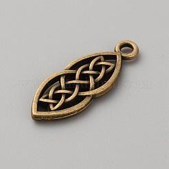 合金ペンダント  アイリッシュノットチャーム  アンティークブロンズ  26x9.5x2mm  穴：1.8mm&nbsp;FIND-WH0126-300AB