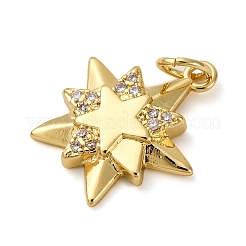 Brass Micro Pave Clear Cubic Zirconia Pendants&nbsp;KK-P308-76G