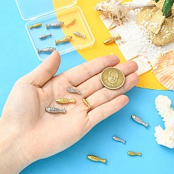 16個 4スタイル 304ステンレススチールビーズ  魚  ミックスカラー  14.5~20.5x4.5~6.5x4~5.5mm  穴：1mm  4個/スタイル&nbsp;STAS-CJ0003-53