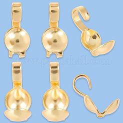 80 個の真鍮ボールチープ  カドミウムフリー＆鉛フリー  持続的なメッキ  18KGP本金メッキ  7.5x3.5mm  穴：0.8mm&nbsp;KK-BBC0019-12