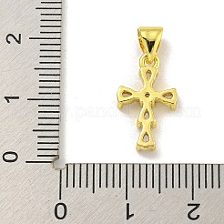 Rack Plating Brass Micro Pave Cubic Zirconia Pendants&nbsp;KK-C074-30G-01