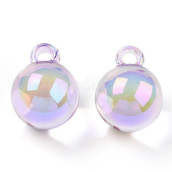 UV Plating Rainbow Iridescent Transparent Acrylic Pendants&nbsp;PACR-CJC0004-09J