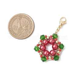 Christmas Themed Glass Snowflake Pendant Decoration&nbsp;HJEW-TA00362