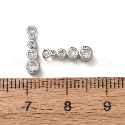 Brass Micro Pave Clear Cubic Zirconia Charms&nbsp;KK-C253-02A-P