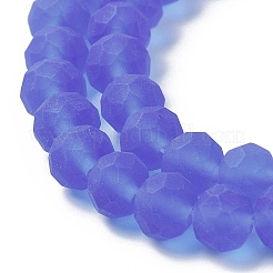 透明ガラスビーズ連売り  多面カット  艶消し  ロンデル  紫色のメディア  3.5~3.8mm  穴：0.8~1mm  約105~110個/連  29~31cm&nbsp;EGLA-A034-T3mm-MD31
