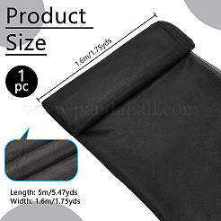 ポリエステルメッシュ生地  DIY クラフト 製作用品  ブラック  1600mm  5m / pc&nbsp;DIY-WH0622-238A