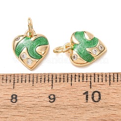 Valentine's Day Brass Micro Pave Clear Cubic Zirconia with Enamel Charms&nbsp;CU-K002-48G-D