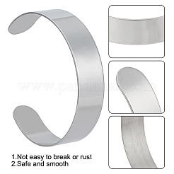 10Pcs 304 Stainless Steel Open Cuff Bangles&nbsp;BJEW-GO0001-02B
