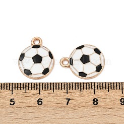 合金エナメルチャーム  スポーツボールチャーム  ライトゴールド  サッカー  17x13.5x2mm  穴：1.6mm&nbsp;ENAM-V001-01C-KCG