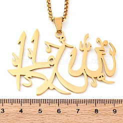 201 Stainless Steel Pendant Necklaces&nbsp;LS-NJEW-C066-14G