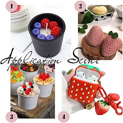 3D フルーツ食品グレードのシリコーン金型キット  DIYケーキデコレーション用  チョコレート  キャンディ  UVレジン＆エポキシ樹脂ジュエリー作り  使い捨てラテックスフィンガーベッド付き  計量カッププラスチック工具  ミックスカラー  87x57.5x24mm  インナーサイズ：69x39mm&nbsp;DIY-PH0004-76