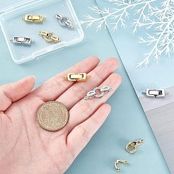 8セット2スタイルの真鍮折りたたみ式留め具  プラチナ·ゴールデン  4セット/スタイル&nbsp;KK-FH0002-20