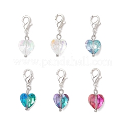 Heart Glass Pendant Decorations&nbsp;HJEW-JM03771-01