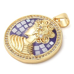 Rack Plating Brass Cubic Zirconia Pendants&nbsp;KK-K385-079G