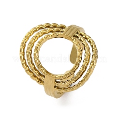 Oval 304 Stainless Steel Open Cuff Rings for Women&nbsp;RJEW-F174-05G