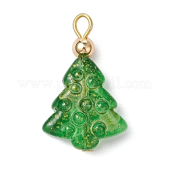 5Pcs Glass Pendants with Brass Beads&nbsp;PALLOY-JF03033