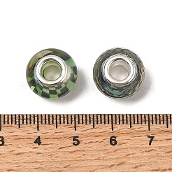 Printed Transparent Resin European Beads&nbsp;RESI-C063-03J