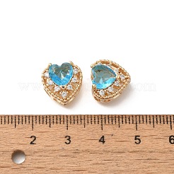 Rack Plating Brass Micro Pave Cubic Zirconia Beads&nbsp;KK-S399-08G-C
