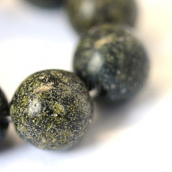Natural Serpentine/Green Lace Stone Round Bead Strands&nbsp;G-E334-6mm-14