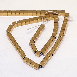 Electroplate Non-magnetic Synthetic Hematite Beads Strands&nbsp;G-J170A-4x4mm-07
