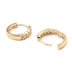 Brass Cubic Zirconia Hoop Earrings&nbsp;EJEW-D078-20KCG