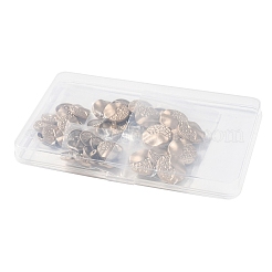 40本4スタイルアロイシャンクボタン  1穴  衣類用アクセサリー  フラットラウンド  コーヒー  18~25x9~10mm  穴：2~2.2mm  10個/スタイル&nbsp;BUTT-FG0001-05