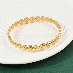 女性用304ステンレススチールヒンジ付きバングル  スカル  イオンプレーティング（ip）  18KGP本金メッキ  3/8インチ（1cm）  内径：2x2-3/8インチ（5.1x6cm）&nbsp;BJEW-C114-05G