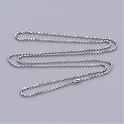 変色しにくいステンレススチールボールチェーンネックレスの作り方  23.6インチ（60cm）  1.5mm&nbsp;X-IFIN-R114-1.5mm