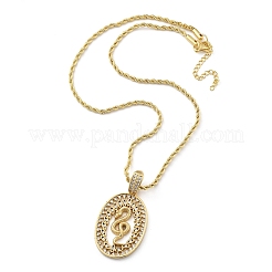 Brass Cubic Zirconia Pendant Necklaces for Women&nbsp;NJEW-U034-02B-G