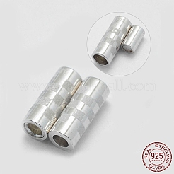 Anti-Tarnish Rhodium Plated 925 Sterling Silver Magnetic Clasps&nbsp;STER-E056-006P-13x5