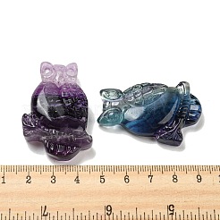 天然石蛍石ペンダント  フクロウのチャーム  44~46x29~31x7.5~10mm  穴：1.4mm&nbsp;G-M417-08B